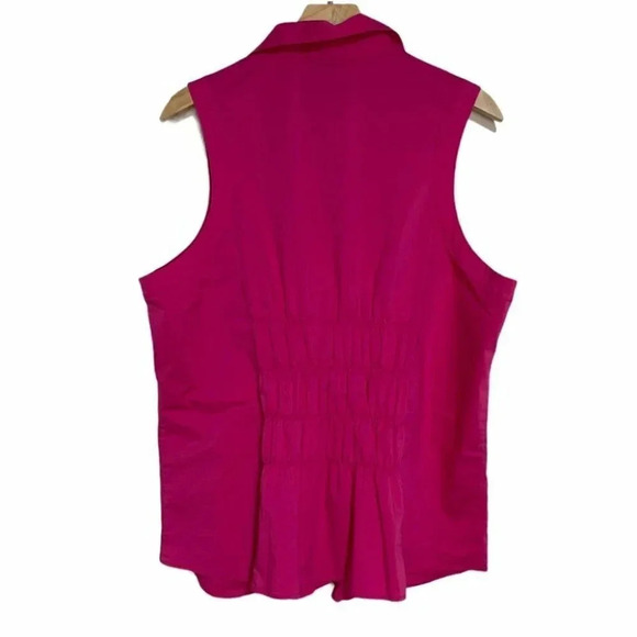 Lane Bryant 18/20 fuchsia sleeveless button top - Picture 3 of 4